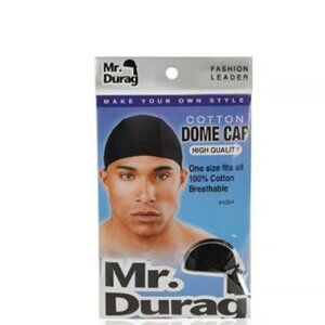 Mr. Durag High-Quality Cotton Dome Cap Black